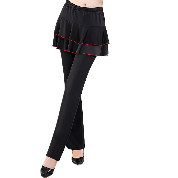 Pantalon de danse carré pour femme adulte, costume de salle de Rh, pantalon de compétition, combinaison d'entraînement, jupe FJJ, M120, nouveau