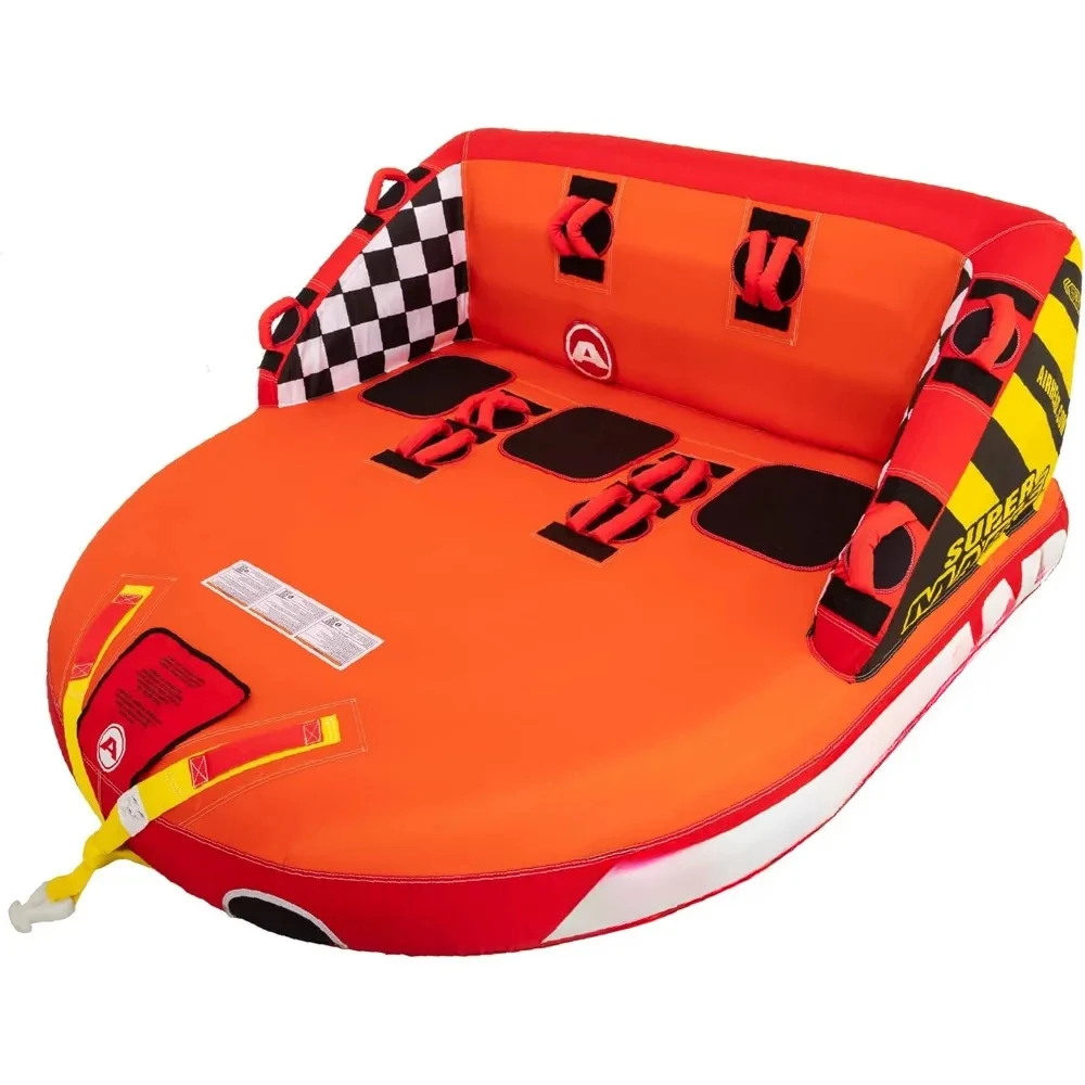 Mable Inflatable Towable Tube Dual Tow Points Full Nylon Cover EVA Foam Pads Patented Speed Valve Boat Tubes and Towables