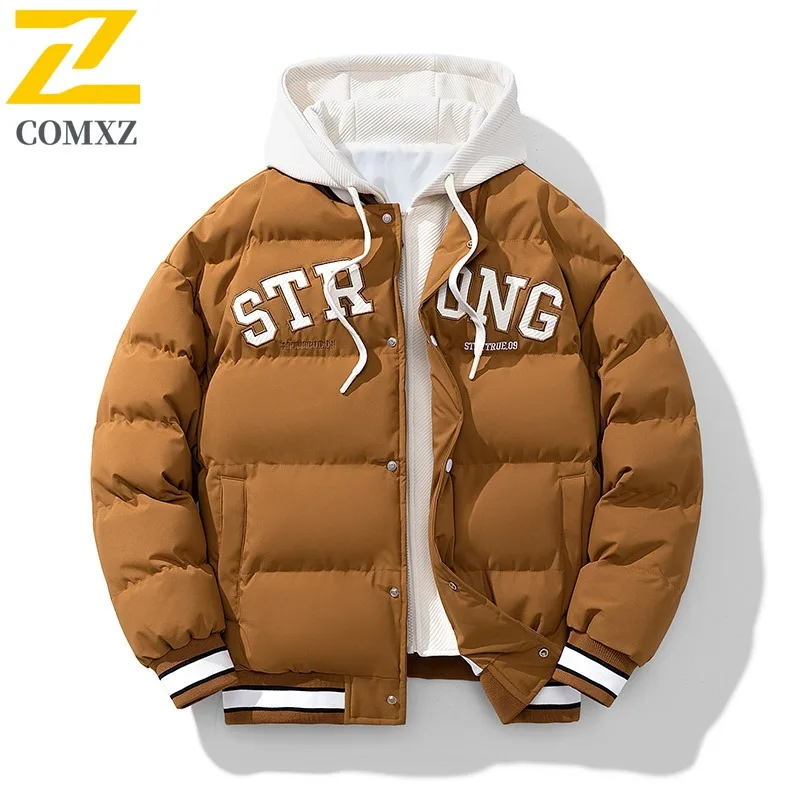 

COMXZ Мужская зимняя куртка, модная толстая хлопковая стильная куртка для катания на лыжах, зимняя приключенческая хлопковая стеганая куртка, высококачественное стеганое пальто 2025