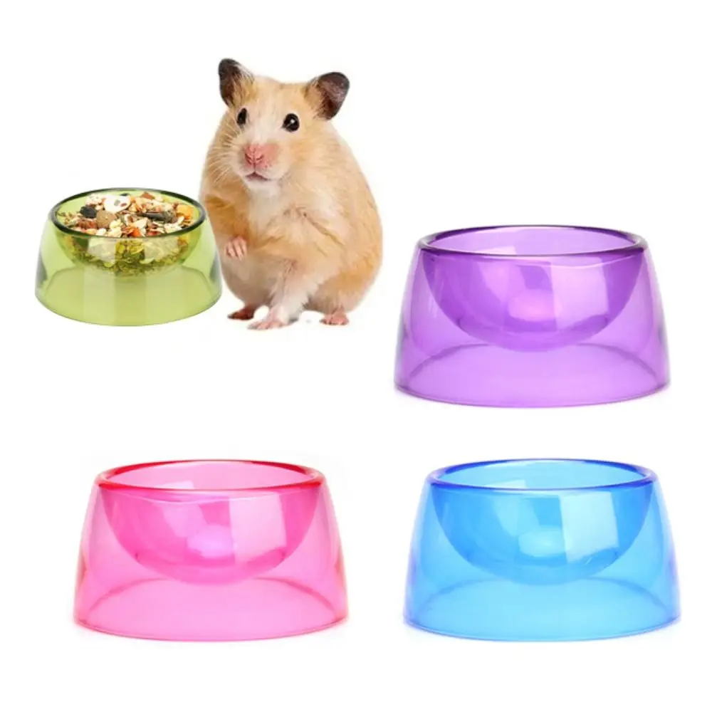 Hedgehog Feeder Bite Resistant Hamster Food Basin Non-slip Transparent Rat Food Water Dish Plastic Pet Feeding Bowl Home