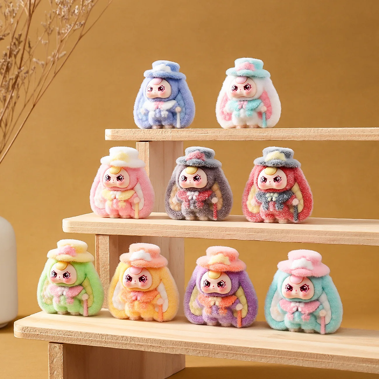 9pcs Baby Three Flocked Cartoon Gentleman Mini Bean Dolls Cute 4cm Desktop Ornaments Bag Accessories For Kids Wholesale Toys