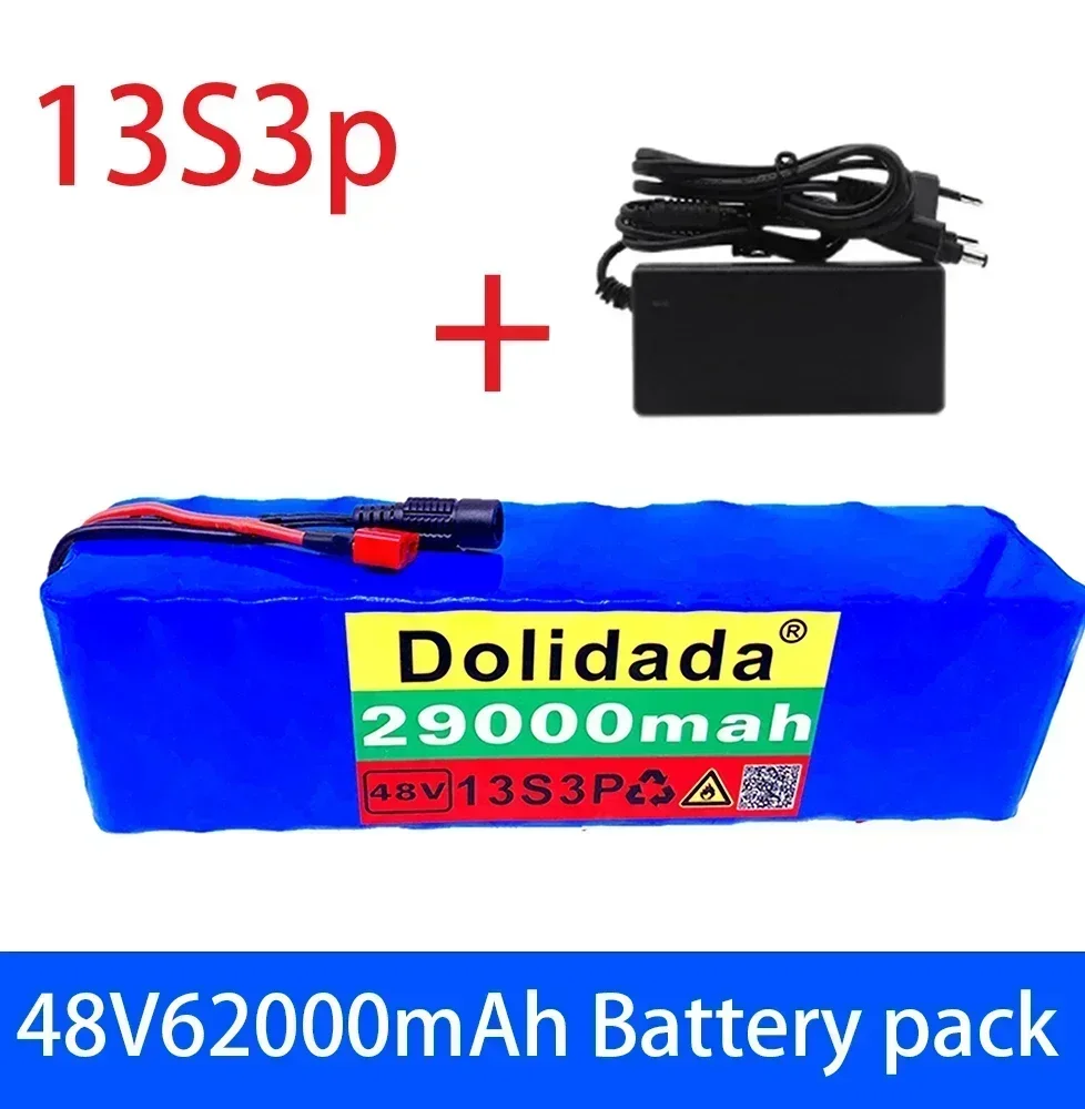 

48V lithium-ion battery 48V 29Ah 29000mah 500W 13S3P lithium-ion battery pack, suitable for 54.6V scooters and chargers