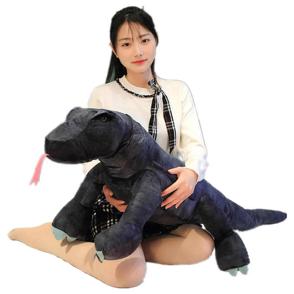 Simulation Komodo Dragon Plush Toy 40/60/80CM Life like Stuffed Lizard Doll Soft Animal Pillow Creative Gift for Boys Kids