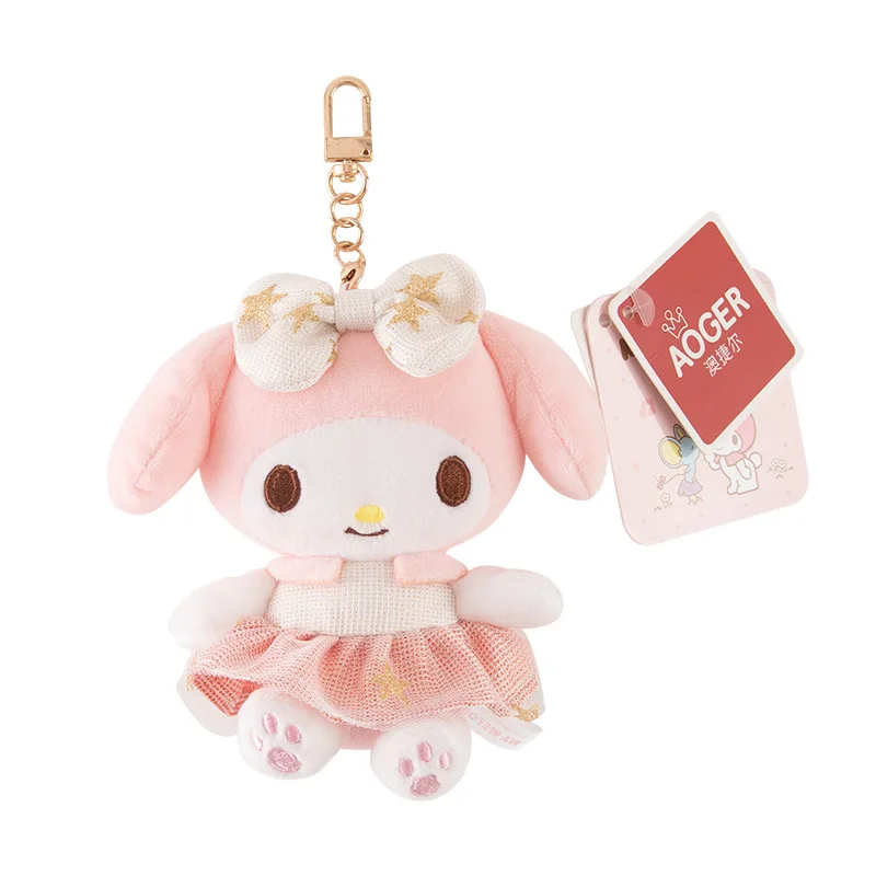 Sanrio or blanc Kuromi ma mélodie Hellokitty cannelle pendentif en peluche sac d'école sac à dos en peluche porte-clés voiture pendentif en peluche