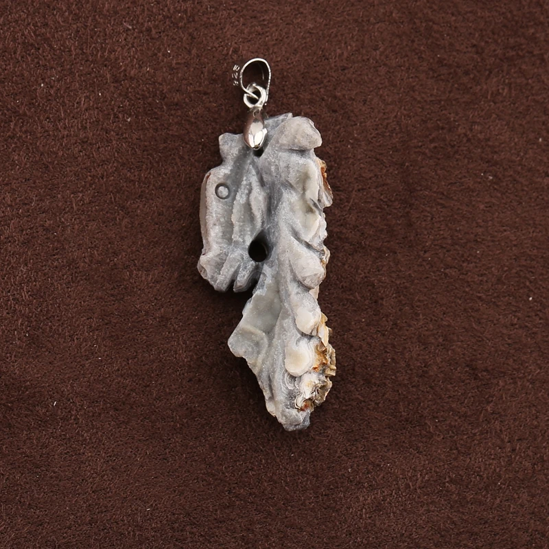 

Кулон Artisan с ручной резьбой в виде головы лошади, натуральный бразильский агат, кристалл из стерлингового серебра 925 пробы, уникальные ювелирные изделия 37x16x6 мм, 5,3 г