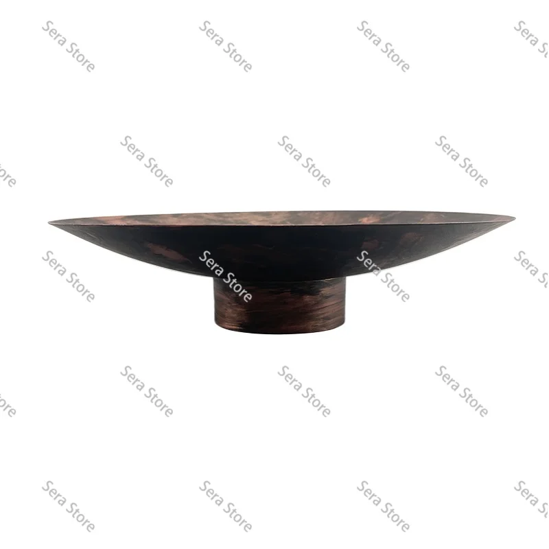 Modern Chinese style gold-painted imitation copper metal round model house sales office flower ware soft decoration ornament