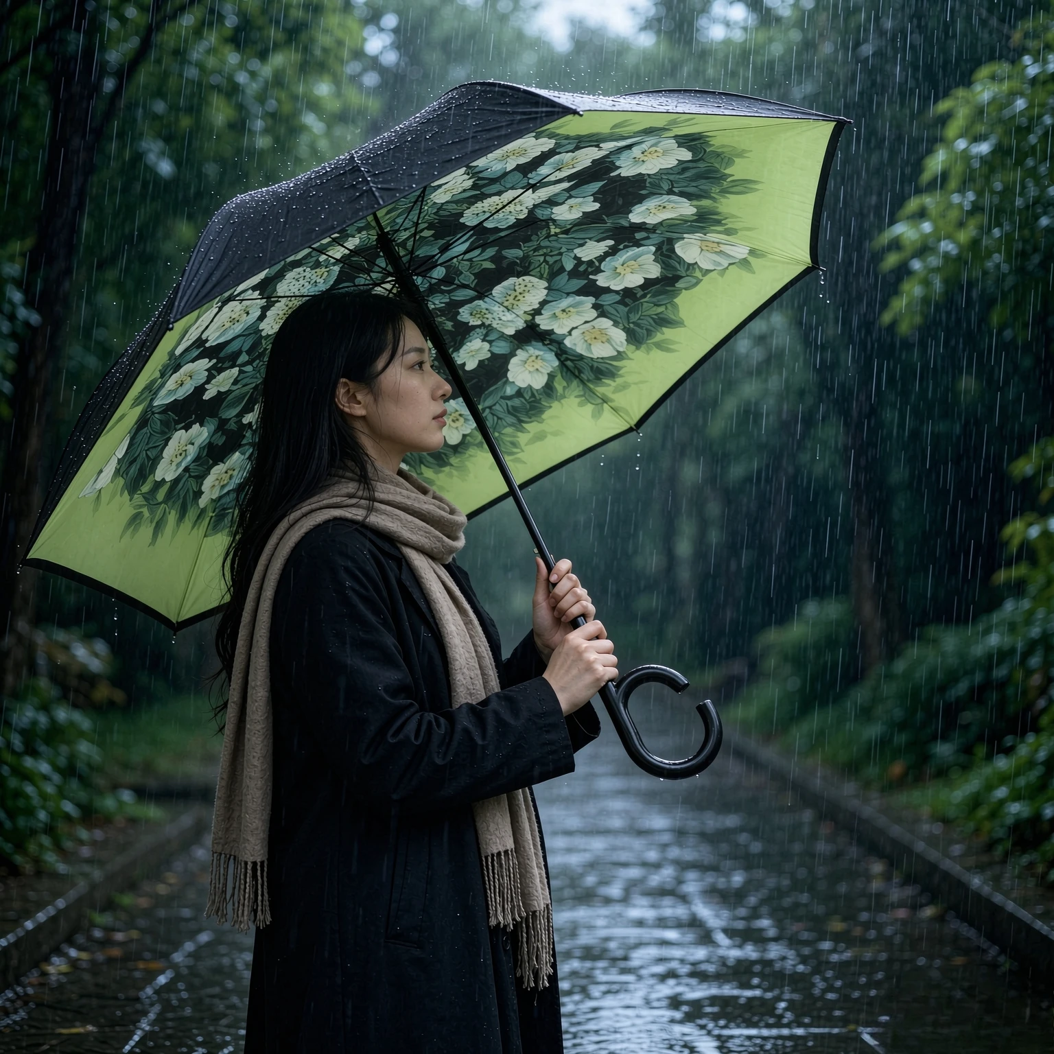 Automatic Reverse Long Handle Umbrella Double Layer Storm Resistant Rain Umbrella for Women Car Travel Commute Daily Use 역방향 장우산