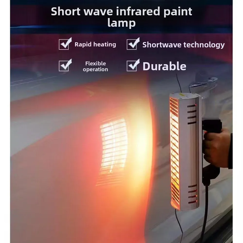 Baking Infrared Paint Curing Lamp 2000W, Short Wave Infrared Heater For Car Bodywork Repair Paint Dry, Handheld Lifting Bracket
