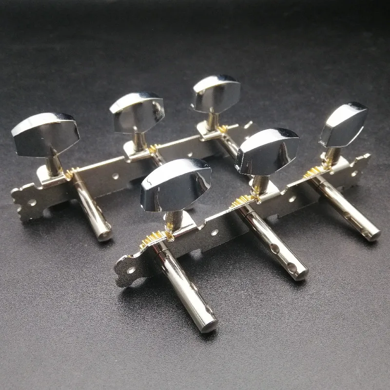 A Set of 2 Pcs Chrome Two Hole Steel Leg Classical Guitar Tuning Pegs Keys Tuners Machine Heads