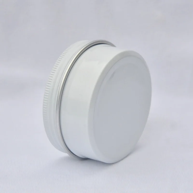 White Empty Round Aluminum Box Metal Tin Cans Cosmetic Cream DIY Refillable Jar Tea Pot 10 15 20 30 50 60 80 100 150g