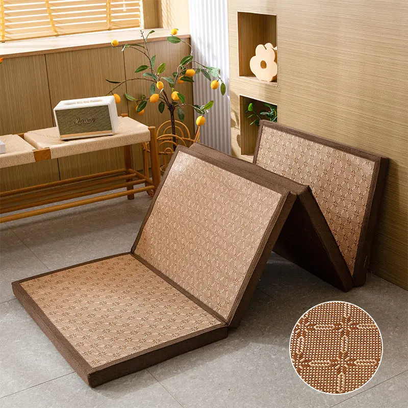 Japanese Tatami Carpet Floor Mat Rattan Tatami Mat Unit Floor Sheet 4.5cm Thick For Living Room Bedroom foldable Mattress 4 fold