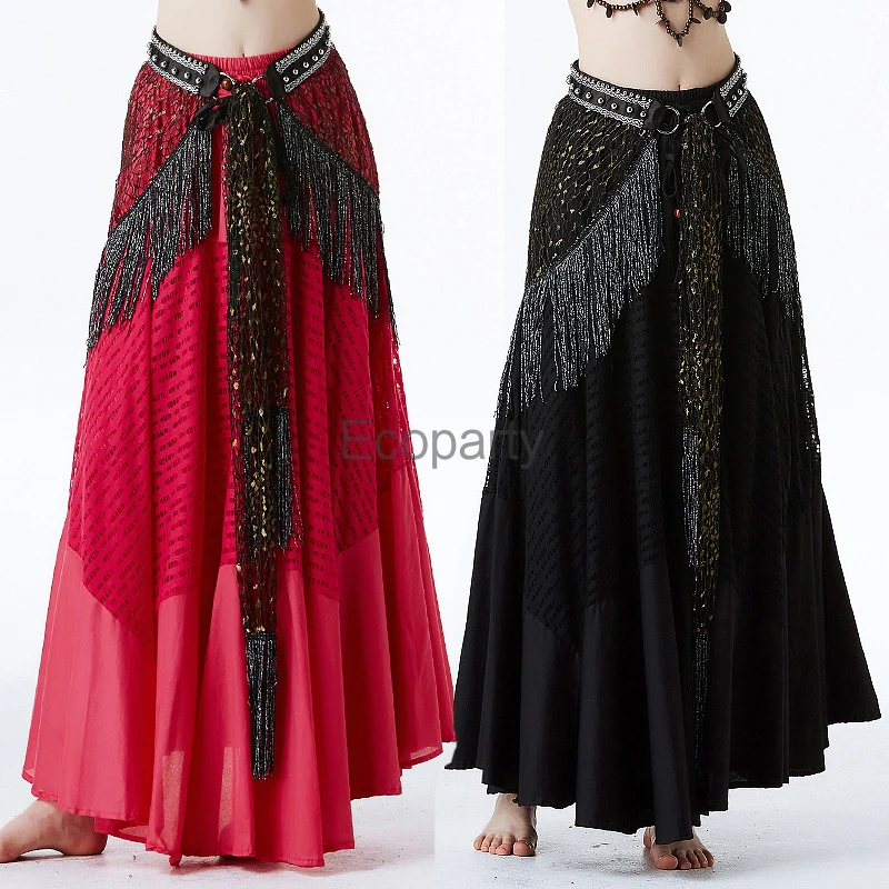 New Style Belly Dance Waist Chain Hip Scarf Women Black Bellydance Tassels Belt Dancing Waist Belt Dancer Costume Accessories