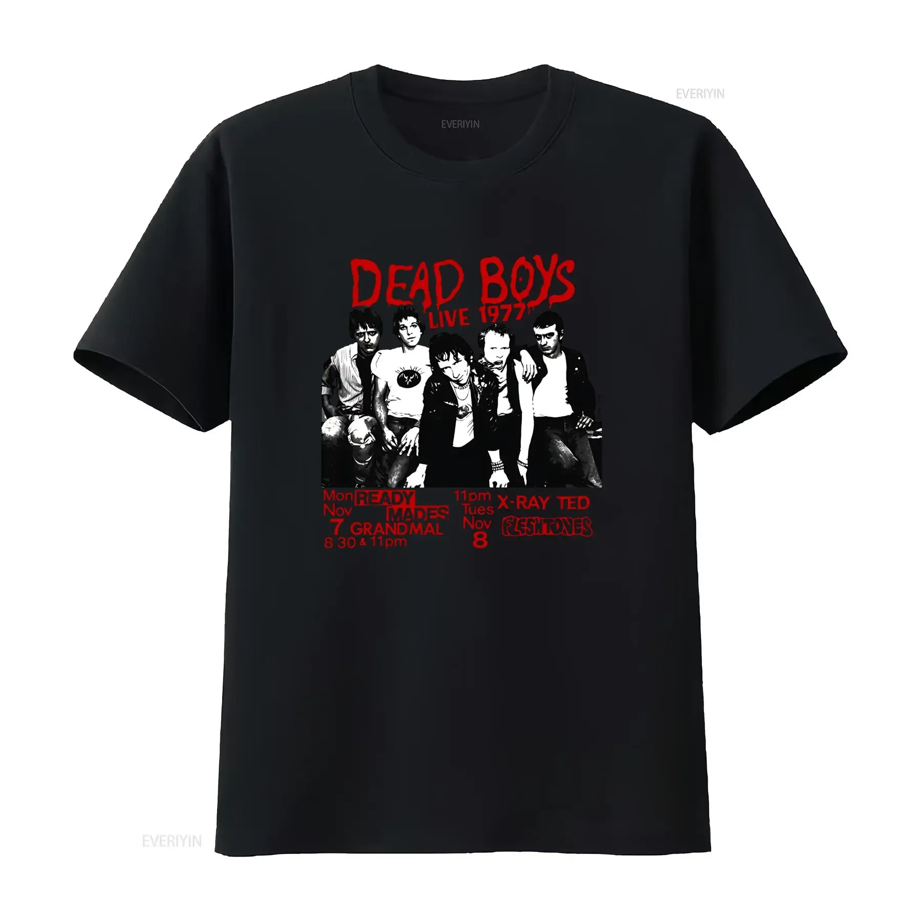 T shirt vintage rara Dead Boys Band 1977 Punk Rock retrò anni '80 con poster da concerto live tessuto morbido e vintage Washed