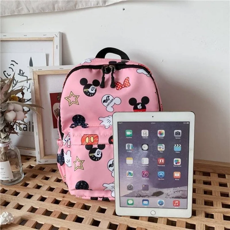 Disney-mochila escolar de Mickey para niños y niñas, morral escolar Kawaii de Minnie para guardería, Mini mochila