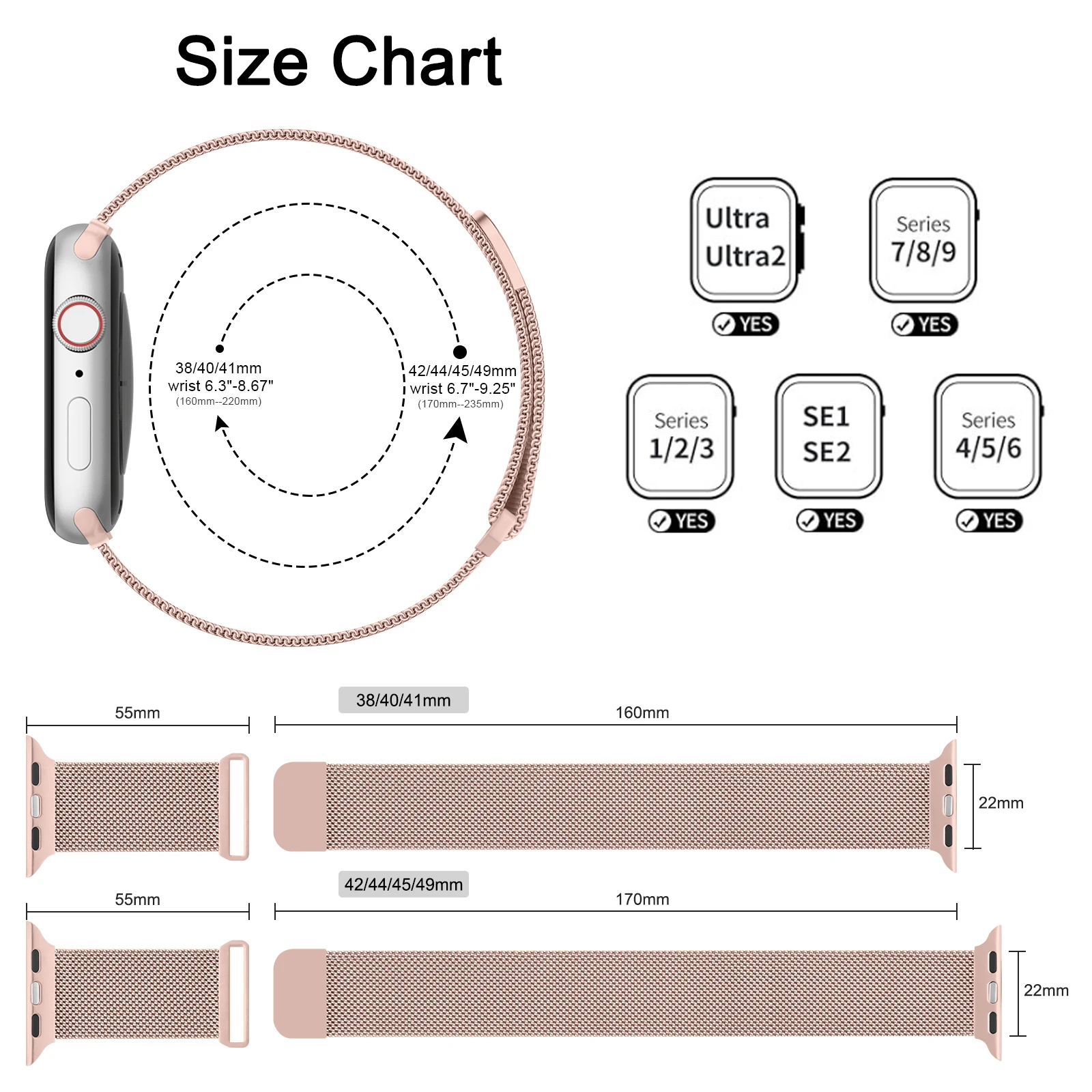 Pasek magnetyczny do pasek do Apple Watch 49mm 45mm 44mm 42mm 41mm 40mm 38mm bransoletka dla iWatch Ultra 2 9 8 7 6 5 4 3 2 SE opaska na nadgarstek