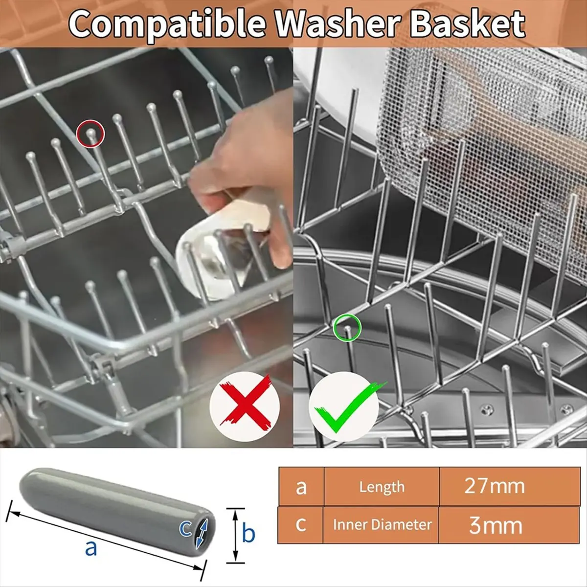 KSOL 100Pack Dishwasher Rack Caps,Dishwasher Rack Repair Coating,As the Dishwasher Cover for Rack Prevents Rust