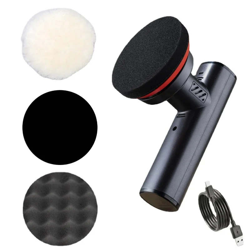 EAFC 4000 Rpm Wireless Polisher Car Electric Polishing Machine Adjustable Speed  Waxer with Foam Wool Pads for Waxing Buffing