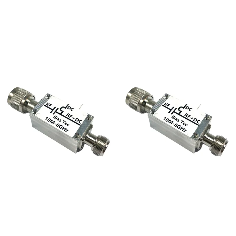 

2025 Hot Style 2X RF Bias Bias Tee 10 Mhz-6000 Mhz 6G Hz Broadband Feeder RF Blocker Isolator Head OF/ HAM Radio RTL SDR LNA Amp