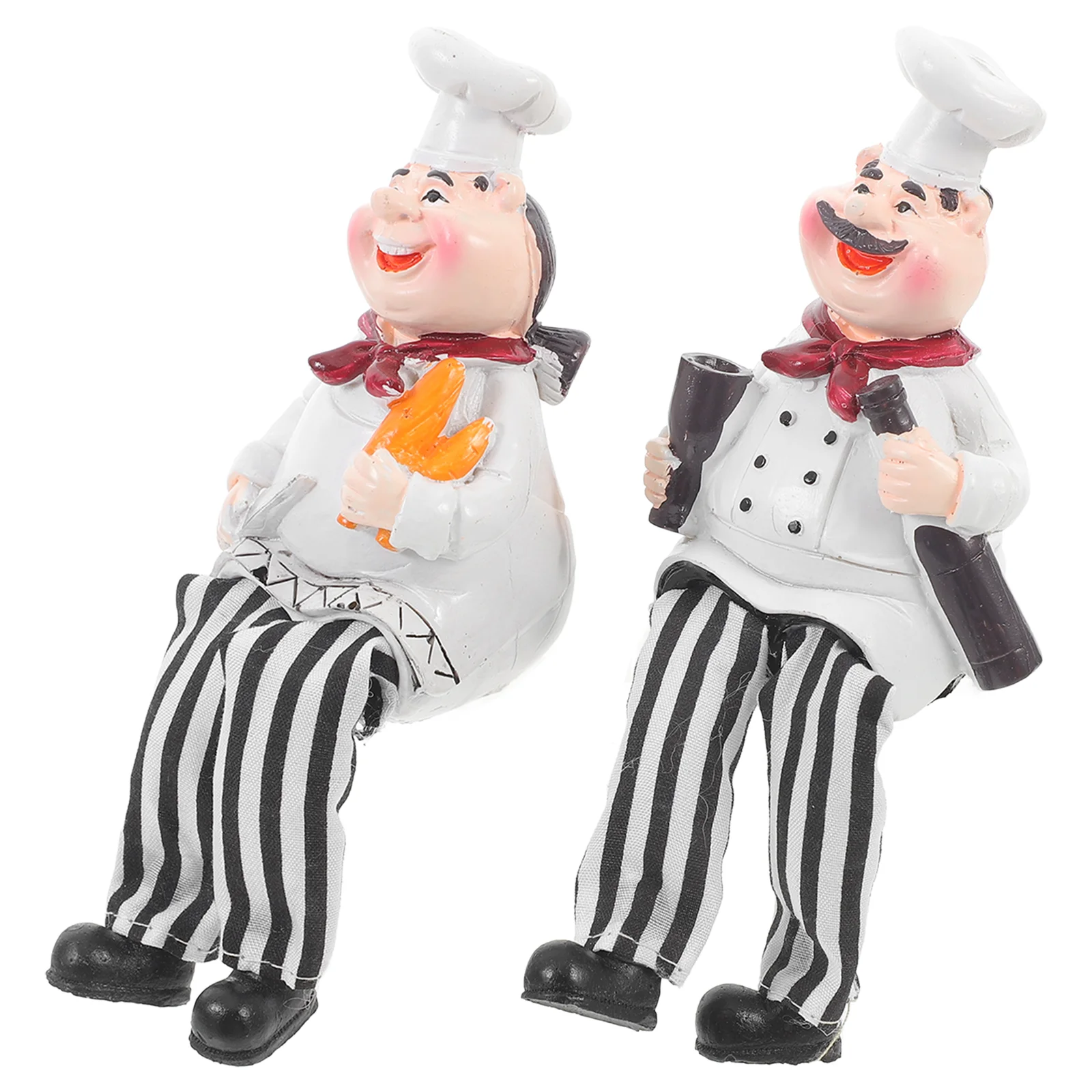  2 Pcs Home Decor Chef Ornaments Resin Practical Decorate Table Decoration Character Statue Desktop Products Dad