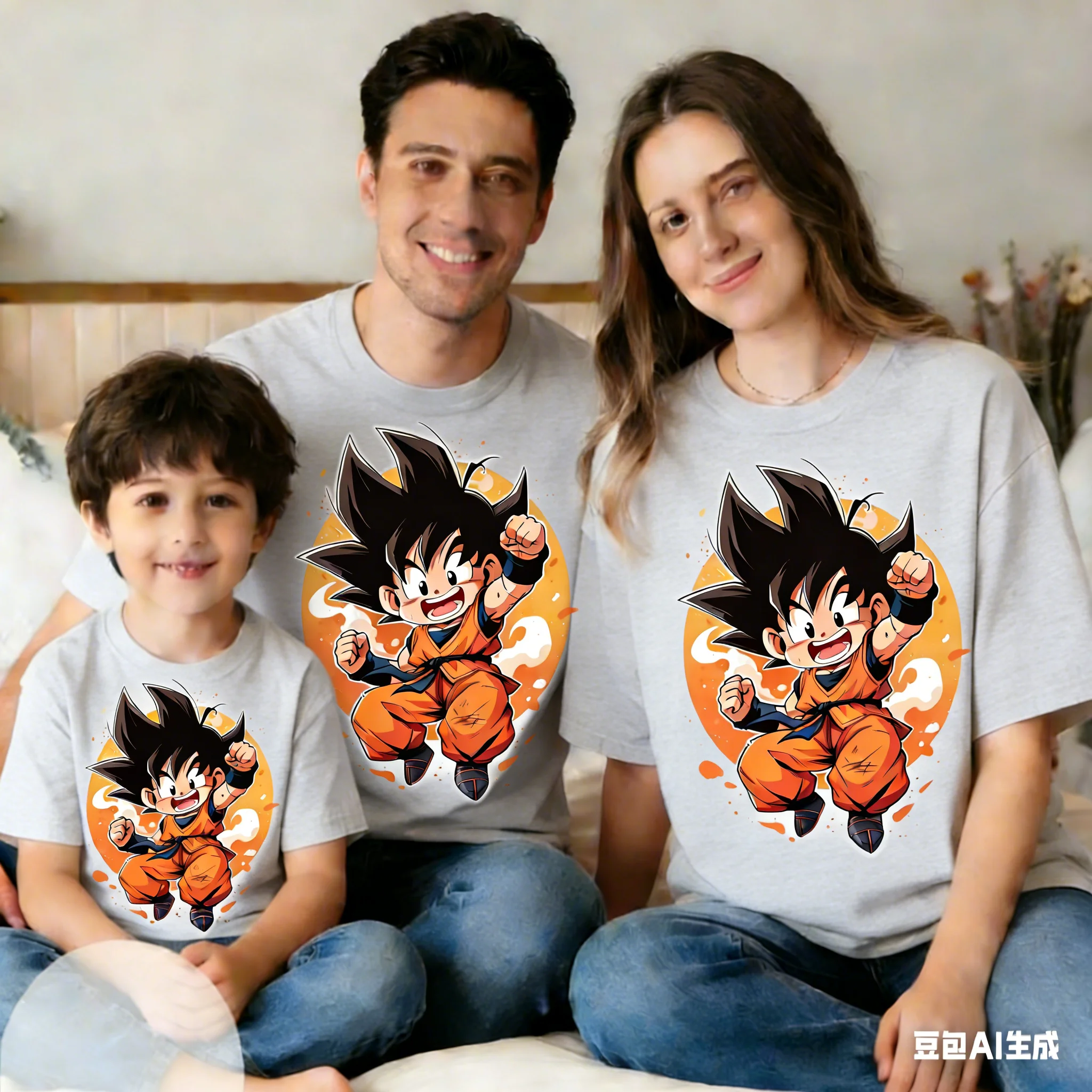 2026 Summer Dragon Ball Retro High Quality Cotton Oversized T-shirt Goku Printed Unisex Family Children's Casual Short Sleeves