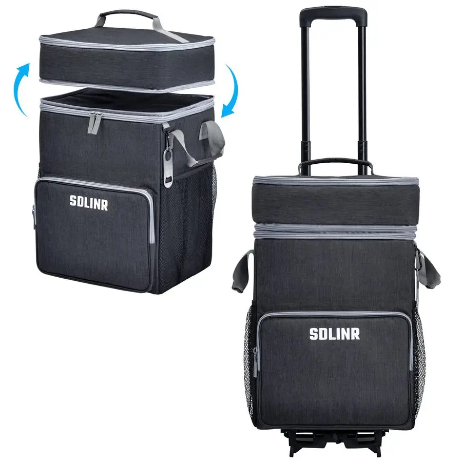 

72Can Large Rolling Cooler, Leakproof Insulated Soft Cooler Bag with Wheels and Handle Collapsible for Beach Camping Patio Trave