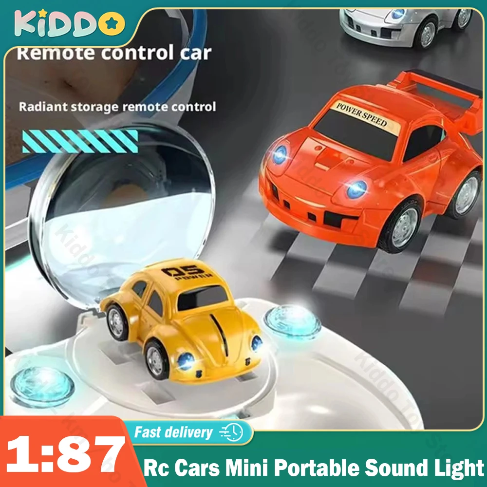 

Rc Cars Mini 1:87 Remote Control Car Storage Racing Car Drift 2.4G Wireless Sound and Light Portable Toys for Boys Gifts