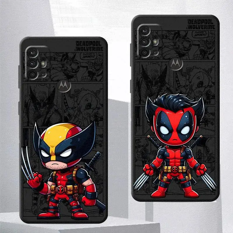 Phone Case for Motorola G22 G30 G31 G50 G52 G53 G60 G72 G200 Edge 40 30 Neo One Fusion Marvel Deadpool And Wolverine Heros Cover