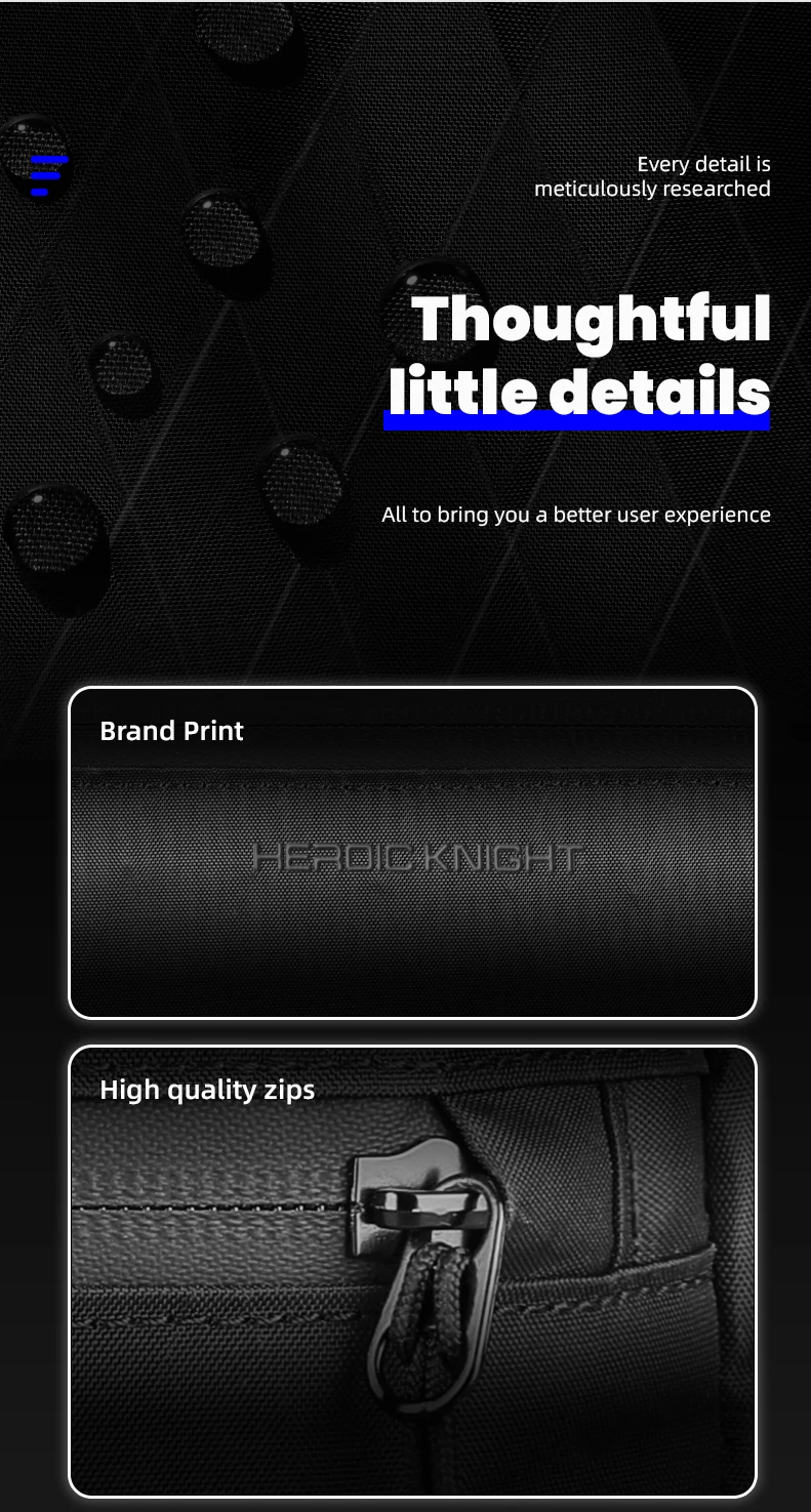 Heroic Knight Kleine Umhängetasche für Herren, leicht, wasserdicht, X-Pac-Stoff, Brust-Umhängetasche, lässig, Sport, Wandern, Hüfttasche – Detail 19
