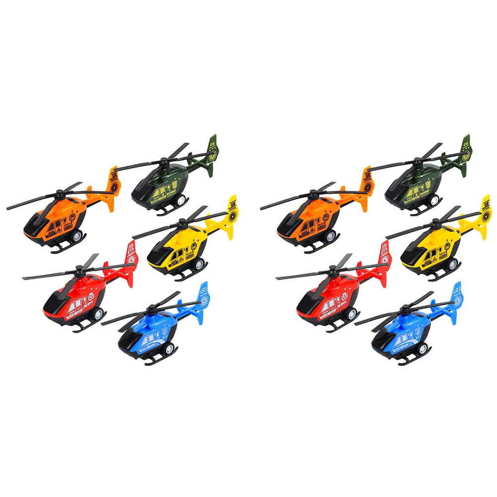 10 Pcs Childrens Toys Helicopter Plastic Plane Mini Practical Planes Funny Kids Flying