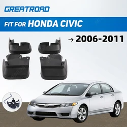 For Honda Civic 2006-2011 Mudflaps Splash Guards Front Rear Mud Flap Mudguards Fender 2007 2008 2009 2010 Set Molded Mud Flaps