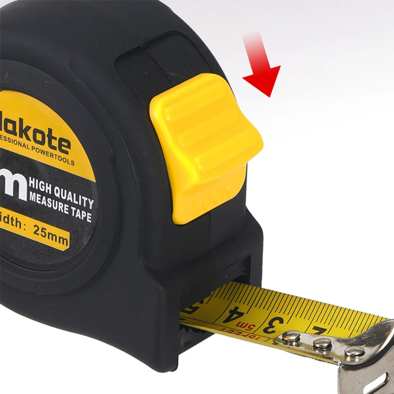 شريط قياس متري 3م/5م/7.5م/10م قابل للسحب بقياسات بوصة وسميكة مقاومة للتآكل من الفولاذ أدوات قياس منزلية