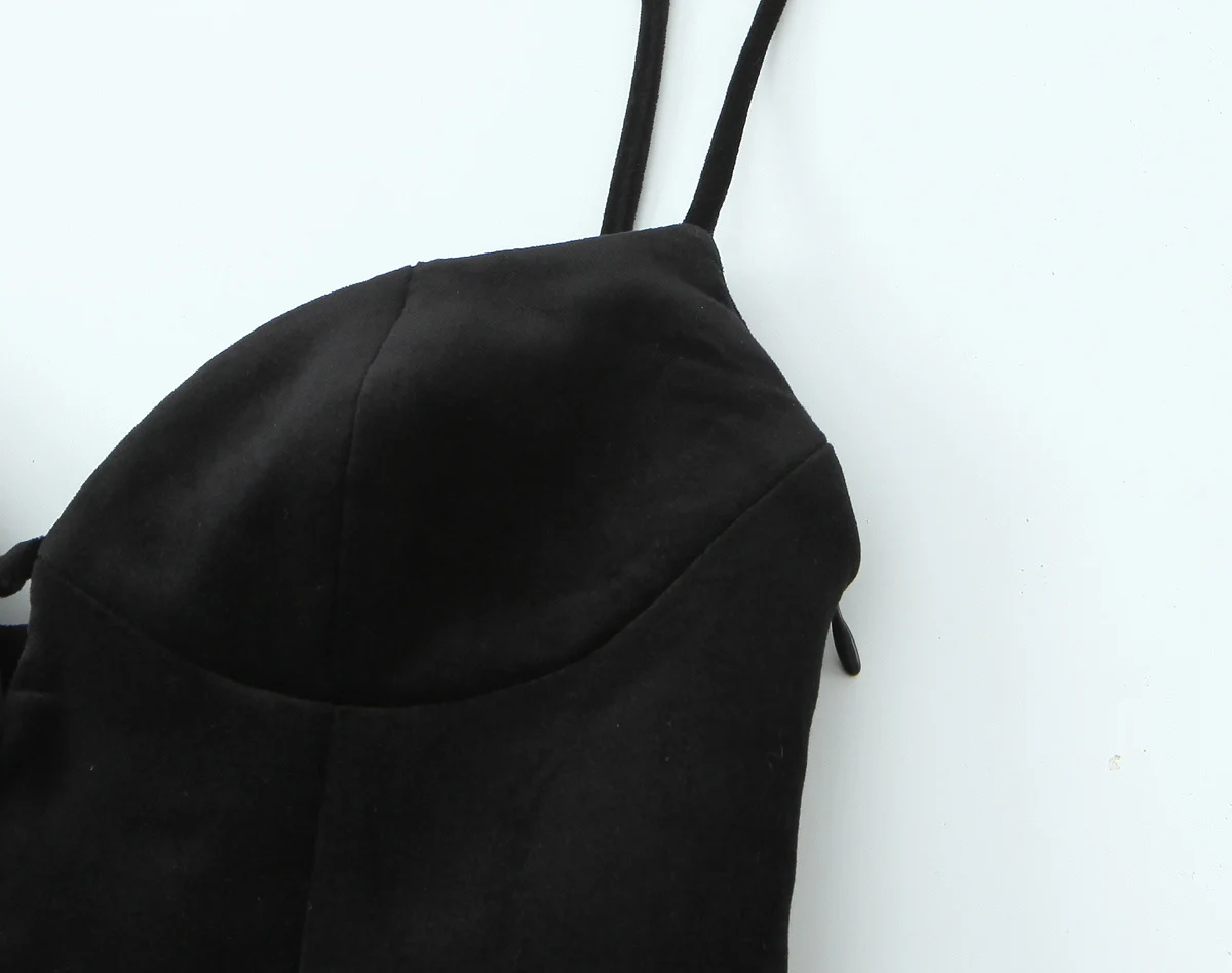 Europäischer und amerikanischer Stil Herbst neue Damenbekleidung Temperament Slim Fit Baldachin Panasonic Swing dünnes Hosenträger-Kurzkleid