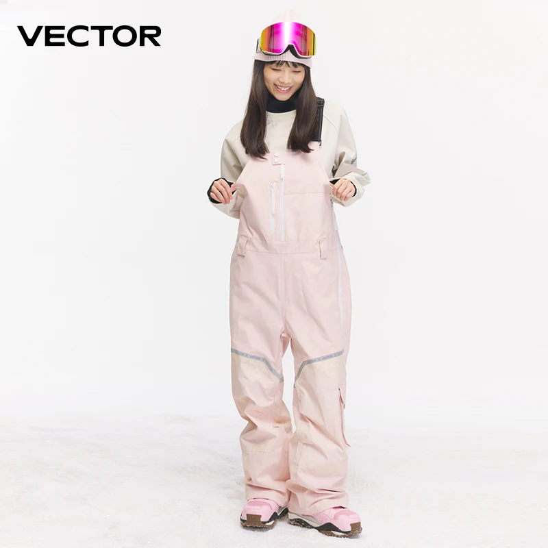 

VECTOR Thick Men Women Ski Pants Straight Overalls Jumpsuit Skiing Bib Waterproof Winter Warm Windproof Outdoor Sports Snowboard