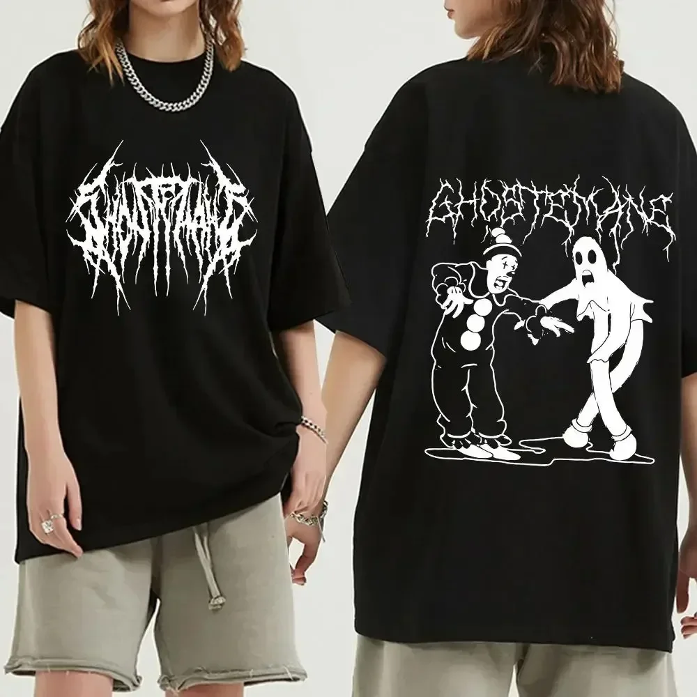 Ghostemane Double Sided Print T-Shirt Oversized Men 100 Cotton Tshirt Fashion Women Hip Hop Metal Gothic Rock T Shirt Streetwear