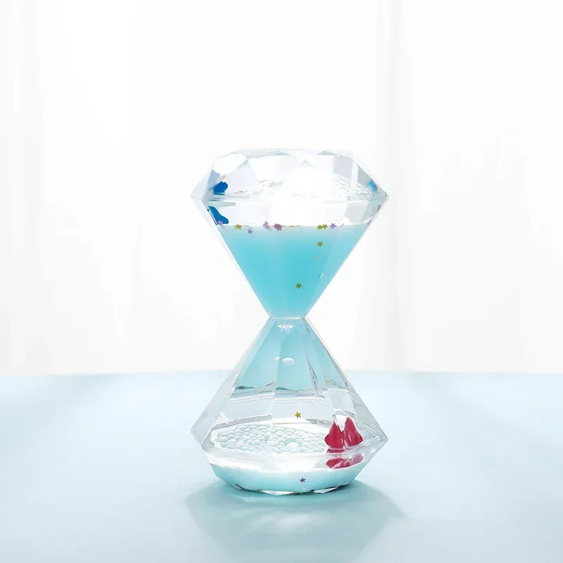 

New 2023 Sand Ceremony Classic Table Clock Cute Diamond Cartoon Doll Liquid Hourglass Oil Colorful Liquid Sports Gift