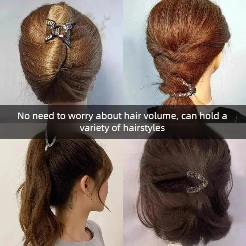 مقاطع الشعر مخلب عالية ذيل حصان على شكل حرف V انتزاع كليب تحديد قطعة أثرية عودة رئيس اللحم مشبك شعر الراقية حجر الراين كليب غطاء الرأس