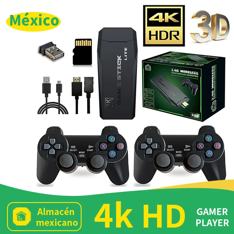 Retro Game Stick Video Game Console 2.4g Double Wireless Controller Game Stick 4K 20000 Games for Ps1/Gba Boy Christmas Gift