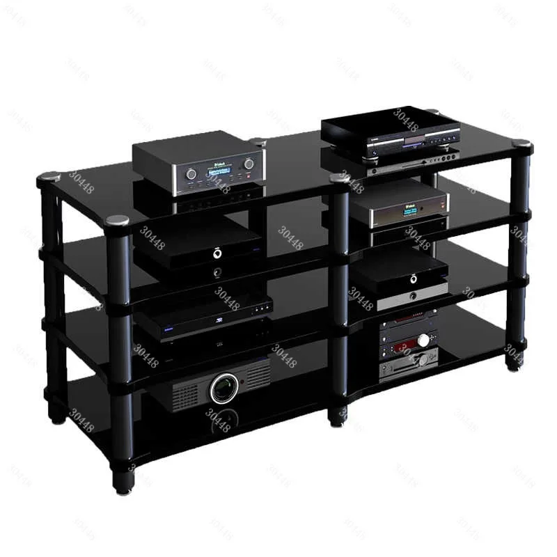 HIFI Audio Rack Heavy Duty AV Stand With Spikes Isolation Component Cabinet For Amplifier Turntable