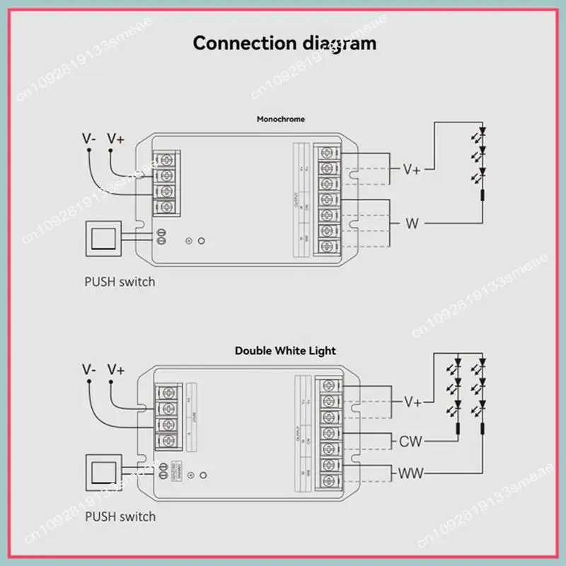 

Светодиодный контроллер N94R 2IN1 2,4Gwifi + RF контроллер большой ток макс. 30 А для одноцветных/двух белых/RGB/RGBW/RGB/CCT светодиодных лент