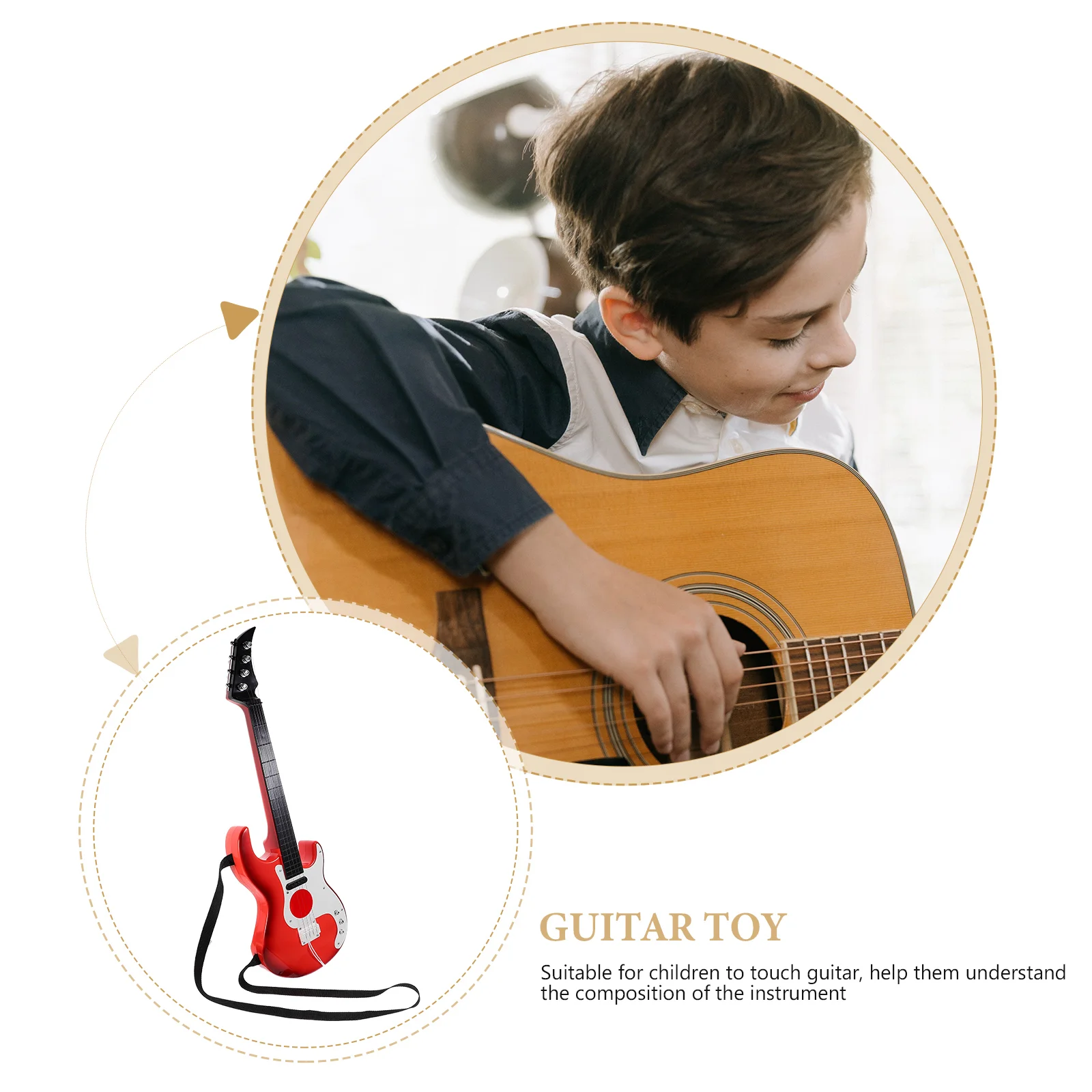 Children's Toy Musical Learning Instrument Brown Steel Strings Portable Mini Practice Guitar For Kids Beginner Toys Develop