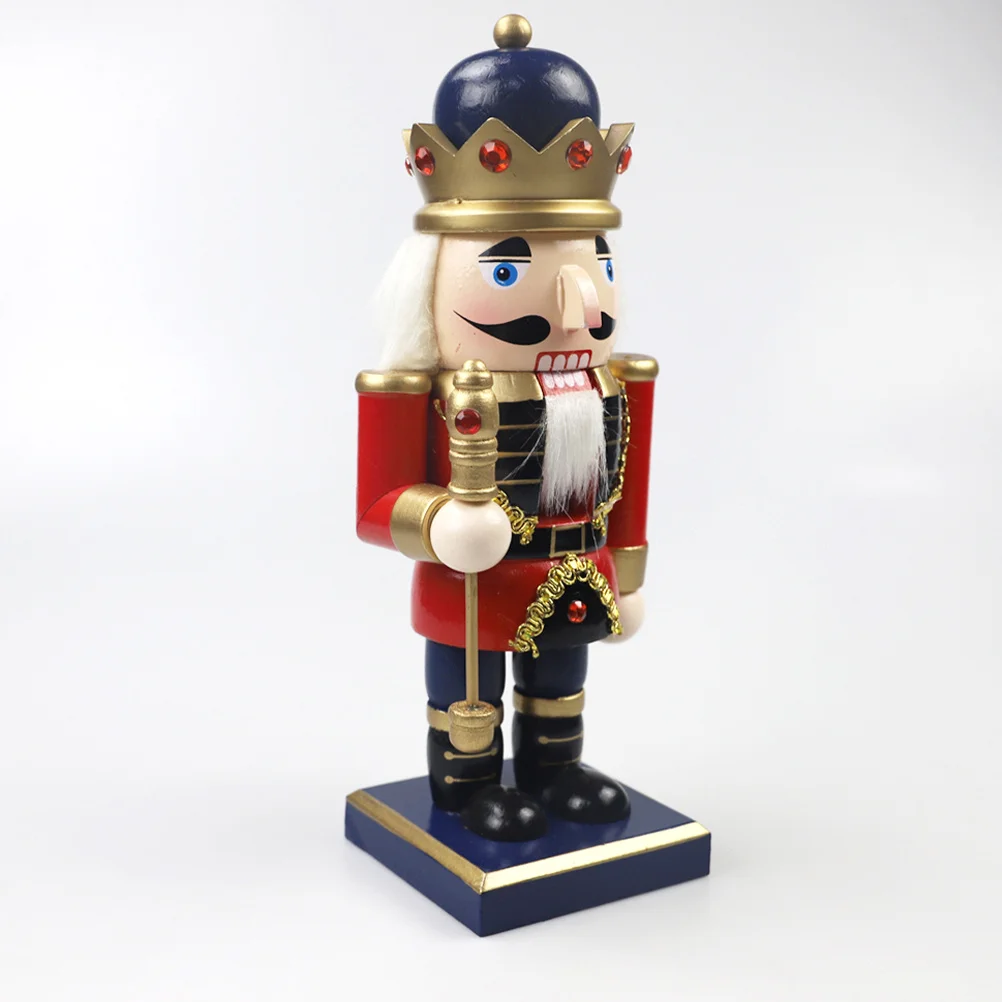 

Lovely Wood Nutcracker Figure Cartoon Design Festive Home Decor Ideal Christmas Gift for Colleagues Classmates Xmas Table