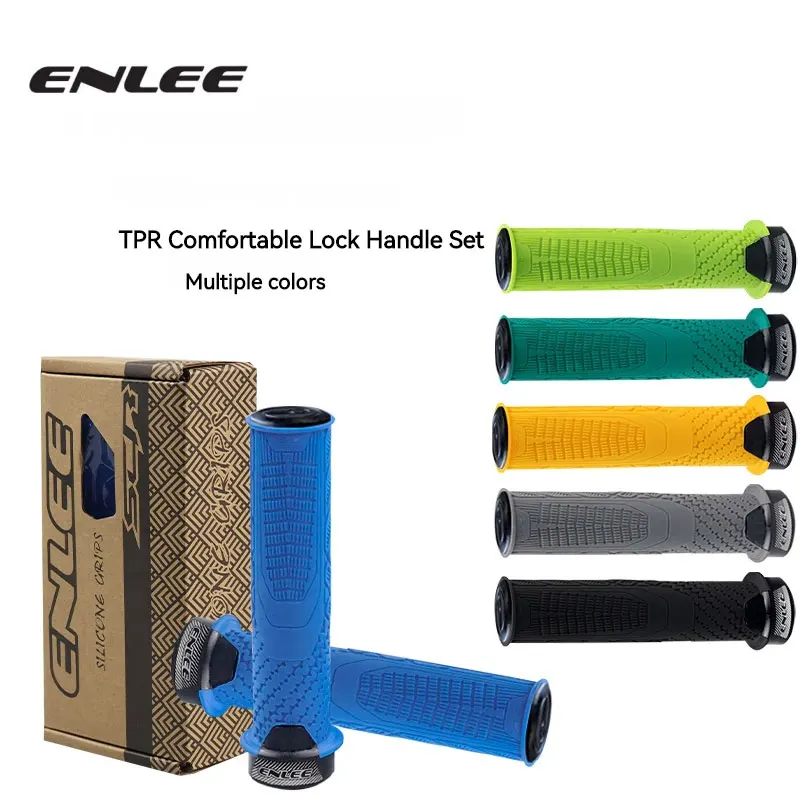 ENLEE Cycling Bike Rubber Handle Cover Anti-Slip Shock Absorber Grip Mountain Bike Handle Universal Unilateral Locking