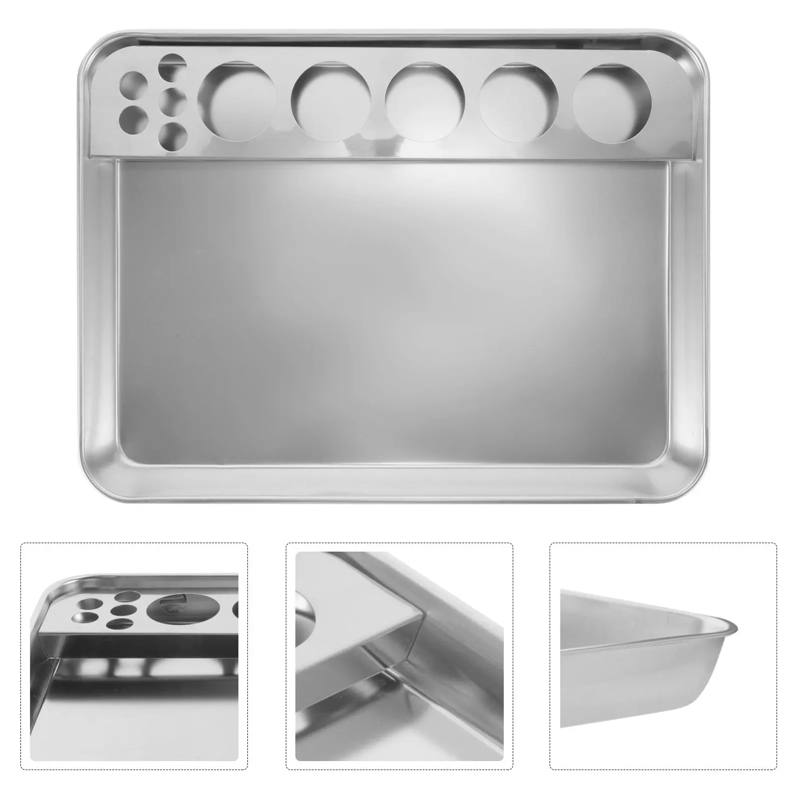 Stainless Steel Tray Easy Clean Rectangular Dressing Change Injection Prepare Nurse Dispensing Tray Container