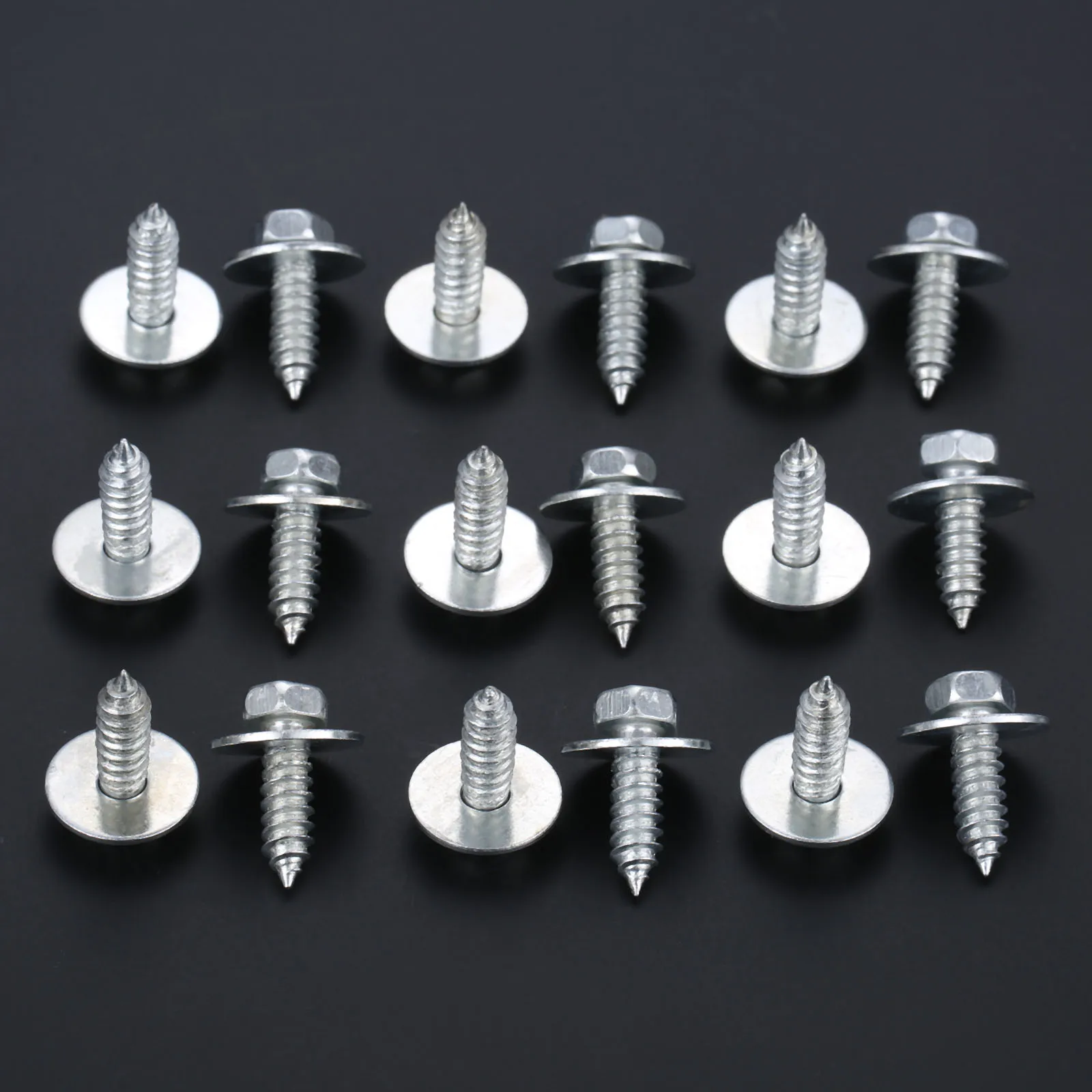 20pcs Galvanized silver Metal Rivet Body Screw Interior Trim Panel Hex Bolts Car Fender Fastener Rivets Auto Accessories