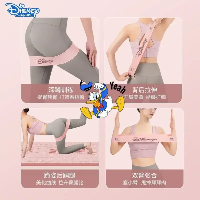 Disney Stitch-anillo elástico deportivo de silicona para hombre y mujer, banda de tracción de fitness, Mickey Lotso, es portátil y no es fácil de romper