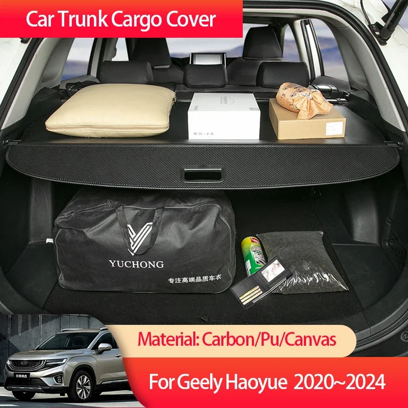 For Geely Haoyue Okavango Proton X90 2020~2024 VX11 Car Trunk Cargo Cover Luggage Storage Rear Boot Tray  Shielding Shade Auto