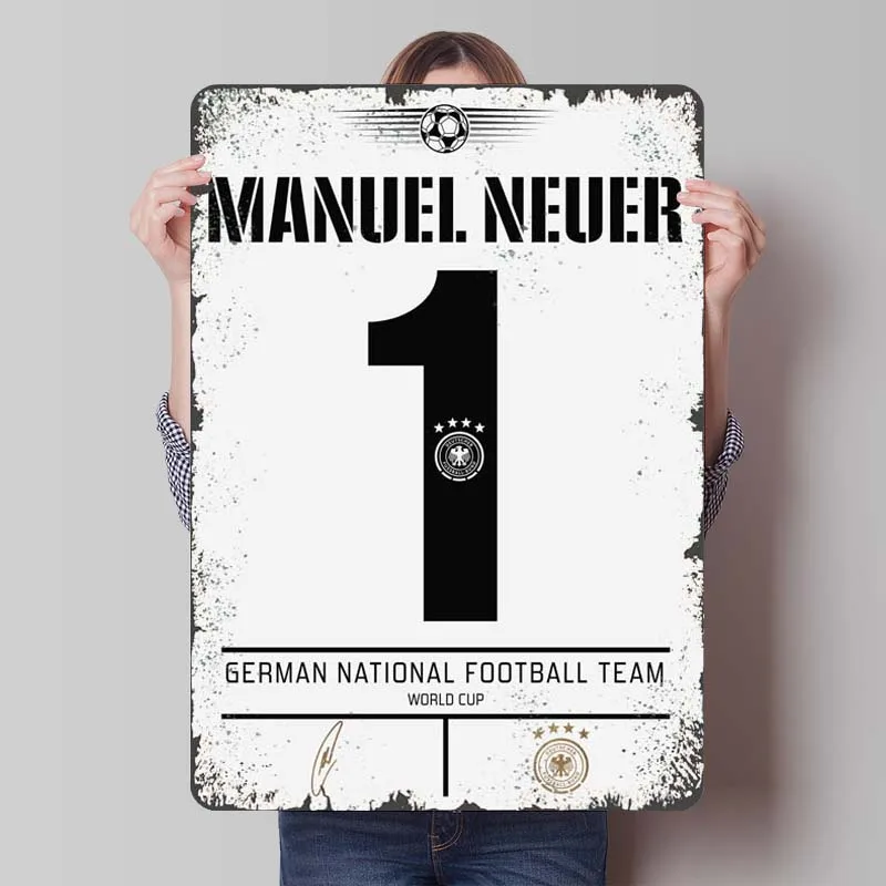 Manuel Neuer Metal Poster Custom Sport Tinplate Sign Room Decoration Home Metal Signs for Wall Art Decoration Home Decor Items