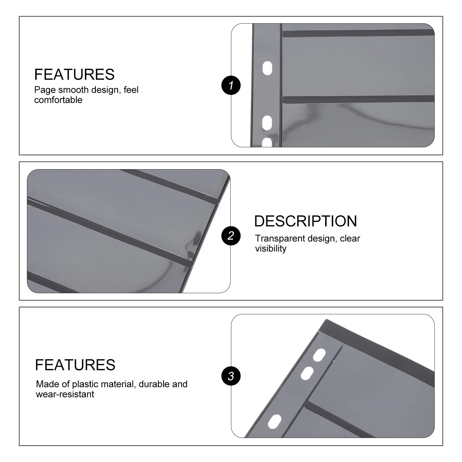 10pcs Album Pages Seven Rows Premium Clear Plastic For Long-Term Coin Storage Reusable Erasable Smooth Inserts