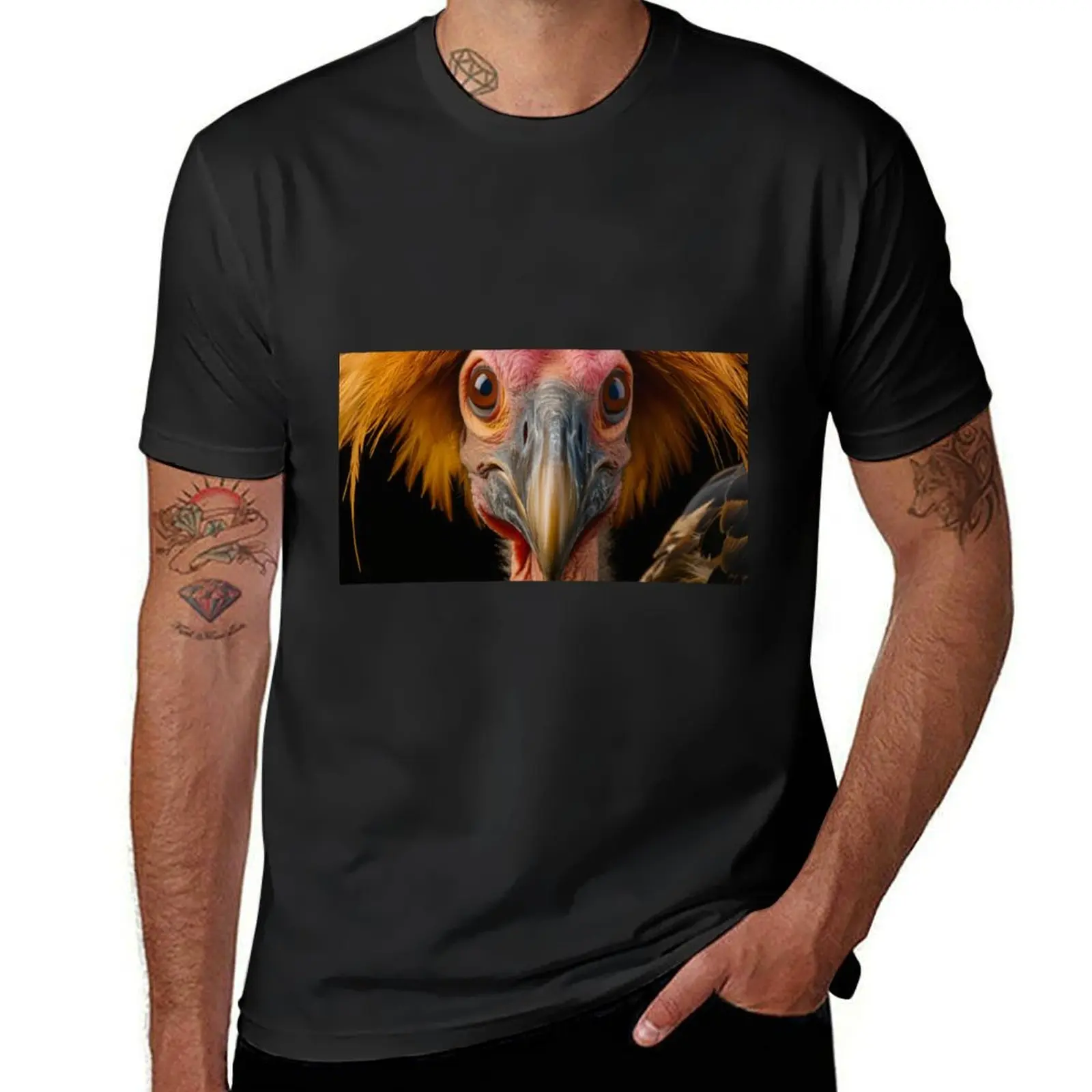 Vivid Visionary: The Intense Avian Gaze T-Shirt hippie clothes sublime Short sleeve tee mens white t shirts