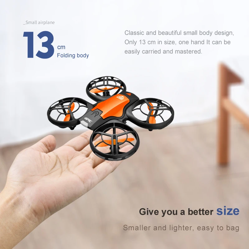 New V8 Mini Smart Drone WiFi FPV 8K HD Aerial Camera with Protective Cover Tumbling LED Light Quadcopter Children\'s Toy Gift